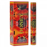 Honey Incense Sticks, HEM Hex Pack - 6 Boxes x 20 Sticks
